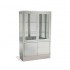 Floor display cabinet with four stainless steel doors and two tempered glass shelves - Measures: 100x40x160 - Reference: 6035.I.T